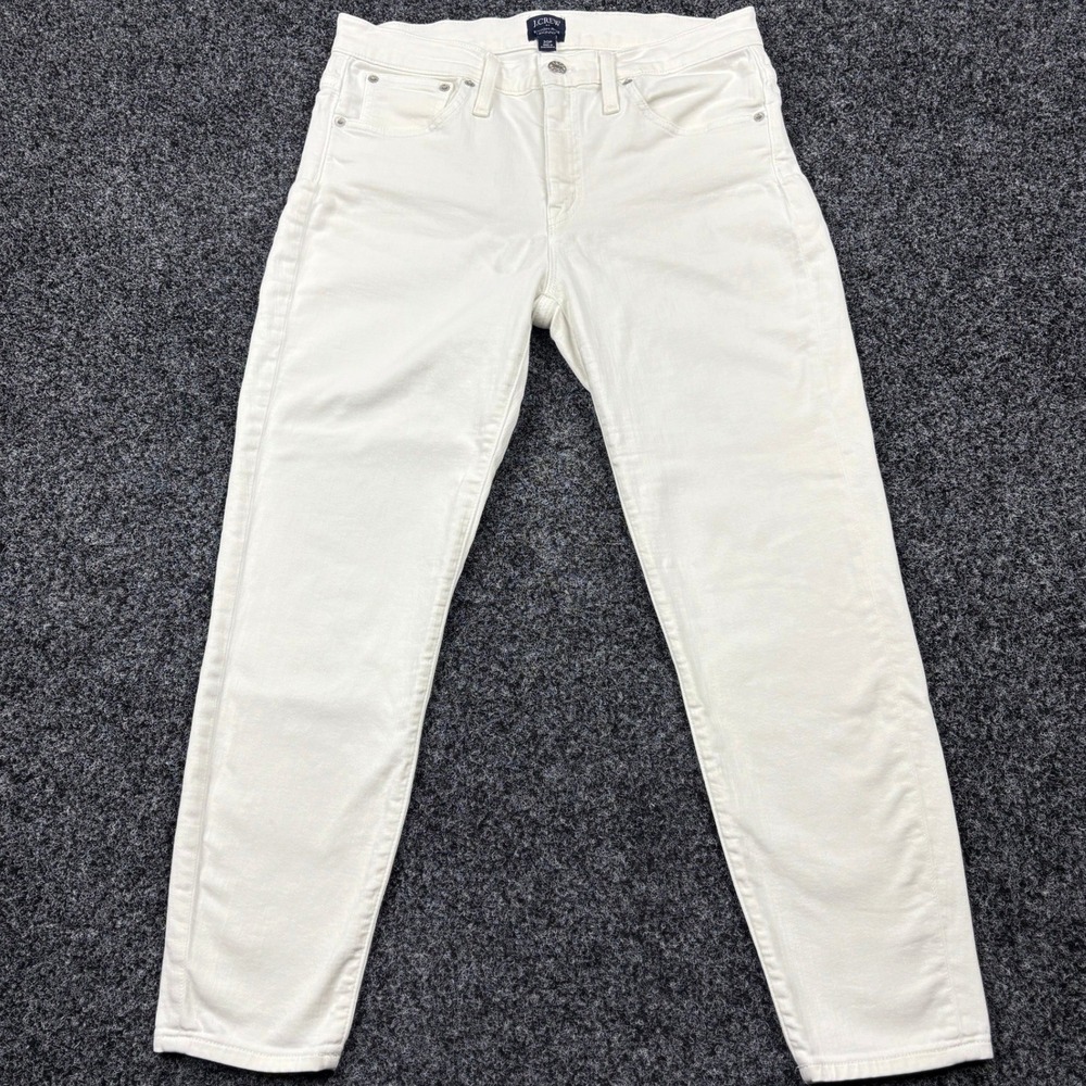 JCrew Jeans Womens 30P White 9 Inch High Rise Skinny Petite Stretch Denim AW407